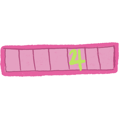 a stylized pink progress bar with segmented sections to resemble a calendar week. The fifth box has a green Jupiter symbol